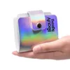Färgglada fyrkantiga nagelkonstsatser Plattanarrangör Laser Stamping Holder Fall Nagelplattor förvaringsväska