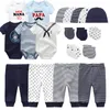 0-6 Months born Set Baby Boy Clothes Suit Jumpsuits+Pants+Hat+Gloves Infant Girl Birth Outfit ropa Onsies Sets Summer 220425