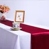 10pc Satin Table Runners White Red Black Gold Silver Champagne 18 Color 30 275cm For Wedding el Banquet Home Decoration 220615