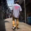 Camisetas para hombres 2022 High Street Retro Retro informal suelto de manga corta para hombres y mujeres con algodón de hip-hop algodón