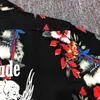 Herr t-shirts designer rhude t shirt män kvinnor blommor papegoja röd kortärmad blomma tryck hög gata mode tshirt uwiu hög kvalitet