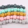 5 Colors Silicone Bead Pacifier Holders Newborn Nipple Teether Chains Anti-drop chain Pacifier Clips Baby Teething DE554