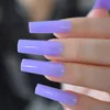 False unhas Super Long Purple Fake Unha Dicas quadradas Pressionar na capa completa Solid Color Salon Pedancola Manicure Toolsfalse FA2245639