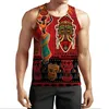 Afrykański podkoszulek z nadrukiem mężczyźni kobiety Casual bez rękawów T Shirt Dashiki folk-niestandardowa odzież 2022 Summer Sports Fitness kamizelka z okrągłym dekoltem