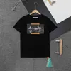 2022 marchio di moda classico da uomo magliette allentate cotone uomo donna t-shirt di alta qualità designer manica corta lettera pittura ad olio Tees nero QE5S