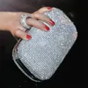 Pochettes d'embrayage en soirée Diamant clouté avec des sacs à main pour femmes à l'épaule Chaîne Portefeuilles pour mariage W220329