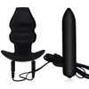 Hueco Anal Plug Bullet Vibradores G Spots Teasers Descarga eléctrica Dilatación Silicona Anus Enema Limpieza Adulto Gay E-stim juguetes sexy