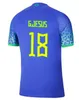 Nuevo 2022 Soccer Jersey Camiseta de Futbol Paqueta Brasils Neres Coutinho Camisa de fútbol Jesús Marcelo Casemiro Brasil 22 23 MAILLOT