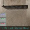 Black LED Square Rain Stainless Steel Shower Head Ultrathin Choice Bathroom Ceiling Mounted