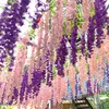 12Pcs/set 110cm Artificial Silk Wisteria Vine Hanging Flower Wedding Party Garden Outdoor Greenery Office Wall Decor