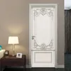 Adhesivo autoadhesivo para puerta, papel tapiz, yeso en relieve 3D tallado, estilo europeo, sala de estar, dormitorio, Mural, calcomanías de pared 220426