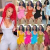 Sexiga kvinnor Jumpsuits Deingner 2021 Ny Deep V Elastic Strip Waistband Rompers Skinny Onesies Bodysuits Streetwear Plus Storlek