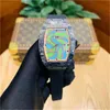 Uxury zegarek data luksusowa mechanika zegarek Richa Wristwatch RM037 Włókno węglowe obudowa z kolorem emaliowanym mody Lady Mechanical Watch