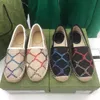 Espadrillas Espadrillas in pelle di vitello da donna Mocassini firmati in pelle di tela bianca Scarpe moda NO36 Flat Girls Summer Lady Jacquard C Cuxn