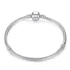 Pläterad 925 sterling silver 3mm ormkedja europeiska pärlor passar armband armband halsband kedja med 16 cm-45 cm