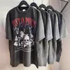 T-shirty męskie T-shirty z grafiką czaszki Bawełniana koszulka Harajuku Oversize Hip-hopowe topy z nadrukiem Retro Wash Tee Mężczyźni Streetwear Lato Vintage Tkanina