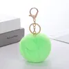 Fluffy Pom Pom Keychain Soft Faux Rex Rabbit Fur Ball Portachiavi per auto Pompon Peluche Portachiavi Portachiavi Borsa da donna Gioielli ciondolo