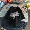 Lato japoński drukarstwo Cloud Moon T Shirt Niedźwiedź list z krótkim rękawem T-shirt Kobieta ins Harajuku Casual Cute Loose Oversiaste Top