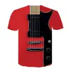 Herren 3d Gitarre Gedruckt Mode Kurzen Ärmeln T-shirt Täglichen Kurzarm T T-shirt Weibliche Psychedelic Kleidung Tops 220407