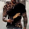 Animal World Leopard 3D Impreso para hombre y para mujer T-shirts HD Tops de verano de manga corta de manga corta