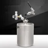 Beer Keg Dispenser Pressurized Growler Mug Ball Lock Rapid-action Coupling 2L/64oz 3.6L/128oz 5L/170oz 8L/2.1Gal 18/8 Stainless Steel Homebrewing Craft CO2