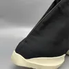 Big Szie Stivaletti da uomo Pony Hoof Suola quadrata Tela traspirante Cerniera Sneakers alla moda Scarpe da uomo stile street nero