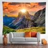 Berg- und Rasenlandschafts-Teppich, Wandbehang, alpine Heimdekoration, Kunststoff, Picknick-Tischdecke J220804