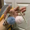 Porte-clés Pom Pom en fourrure pelucheuse, 12 couleurs, boule de fausse fourrure douce, porte-clés de voiture, pendentif de sac pour femmes, bijoux, breloques, cadeaux