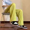 Zomer geplooide broek mannen mode casual wideleg broek mannen streetwear Koreaans los rechte ijs zijden broek heren broek j220629