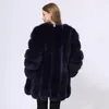 Mulheres de luxo de peles feminino mulheres longas jaqueta sólida e real roupas de inverno quente 2022women's Womens's Womenswomen's