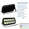 LED Flood Lights 600 W 400 W 200W 200 W Outdoor Lightren Zimna biała 6500K Super jasny 60000LM Wodoodporny IP65 Security Flood290h