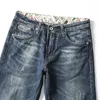 Modemärke män jeans rak vår och hösten retro blå tryckta fickor jeans män högkvalitativa byxor överdimensionerade 40 cx220401