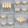 Schmuckschatullen Verpackung Display Neue klare Acryl-Rosen-Blumenbox mit dem Make-up-Organizer Valentinstag Hochzeitsgeschenk Er Großhandelstropfen