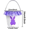 Gift Wrap 10pcs/Lot Easter Bucket Cotton Kids With Ruffles Lace Egg Hunt Bags 4 Colors Basket Fluffy TailGift WrapGift