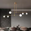 Lustres Moderne Cuivre De Luxe LED Lustre Éclairage Salle À Manger Cuisine Île G9 Restaurant Lampe Suspendue Bar Bureau Boule De Verre LightsC