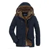 Kış ceket erkekler kalın sıcak çok cepli orta yaşlı adam kapüşonlu rüzgarlık ceket ve ceket artı 6xl erkekler askeri ceket l220706