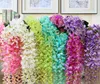 Nowe sztuczne bluszczowe kwiaty jedwabne kwiat Wisteria Vine Flower Rattan na ślub Centerpieces Dekoracje bukiet girlandy dom domowy C0810G02