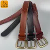 Ceintures ItalyTop cuir de vachette jaune décontracté à la main ceinture Design Vintage boucle ardillon véritable pour hommes ceintures de vachette originales