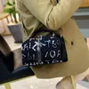 Letter Bag Female 2022 New Korean Version With Cowhide Handbag Western Style Diagonal Bag Sequin Small Square