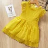 Orso Leader Girls Dress 2022 Autunno Bambini Abiti Vestiti per ragazze Pizzo Solid Party Dress Bow Kids Princess Dress Toddler Girl G220428