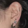 Stud Pcs Zirconia Cross Earrings Hiphop Punk Cool Stainless Steel C Shape Cartilage Tragus Lobe Ear Piercing EarringsStudStud Mill22