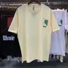 Echte Bilder Gewaschen Distressed T-Shirt Brief Gedruckt T Hemd 2023 Sommer Oversize Baumwolle Hip Hop Streetwear männer Plus Tees