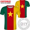 CAMARÕES Camiseta Grátis Nome Personalizado Número Cmr País T-shirt Nação Bandeira Camarões Camarões Cm Impressão Francesa Po Roupas 220609