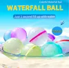 البالونات المائية القابلة لإعادة الاستخدام لعبة السيليكون سريع التعبئة كرات المياه في الفناء الخلفي ولعب الشاطئ في الهواء الطلق للأطفال المراهقين الكبار الكرة اللينة FI2676576