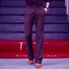 Мужские брюки мужчины загрузки брюки бизнес -мода Классический офис удобный кахки черный белый тонкий формальный нижний костюм NAOM22