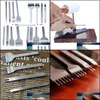 Craft Tools Art Crafts Gifts Home Garden 4 stks Wit stalen chop Punch Seture tool Diy lederen ponsen lederen craft handvallen naaien acce