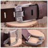 Cinturón de cuero de alta calidad genuino Hombres de lujo Vintage Metal Pin Hebilla Design Belts Marca Strap para Jeans Designer 220402