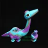 Unbreakable Silicone Dinosaur Smoking Pipe Water Bubbler Bong Kit Hookah Rasta Plastic tabak Handpijp Yareone