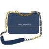 Kobiety designerskie torby siatki diamentowej łańcucha łańcucha torebki niebieskie jeansowe torby na ramię skórzana warkocz przenośny komunikator vintage drukarnia