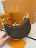 Welfare M81098 LOOP halvmåne baguette Designer damväska äkta kalvskinn Croissant kedja Handväska clutch crossbody handväska skulderväska med dustbags 5A kvalitet